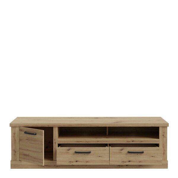 Wyld Haus Tampere Artisan Oak TV Unit with Black Handles 1 Door 2 Drawers