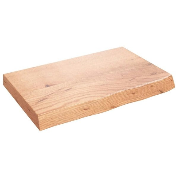 Berkfield Wall Shelf Light Brown 60x40x6 cm Treated Solid Wood Oak