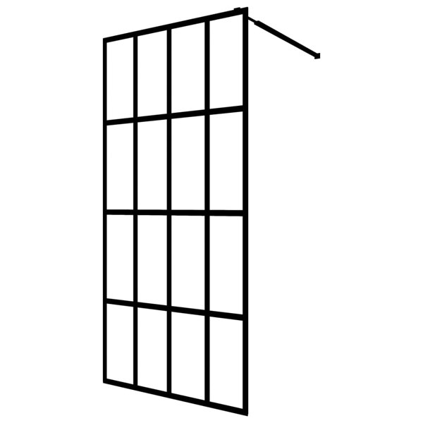 Berkfield Walk-in Shower Wall with Shelf Black 90x195 cm ESG Glass&Aluminium