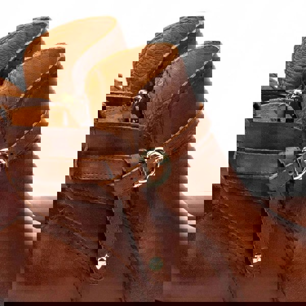 Pikolinos Daroca - Women’s Brown Leather Bootie Heeled Biker Boots