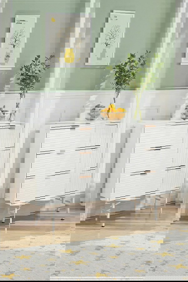 Living and Home 6-Drawer Freestanding Striped Storage Cabinet