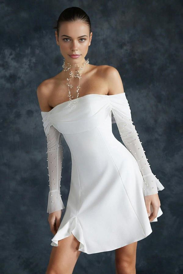 WOVCOR A-Line Lined Woven Short Dress
