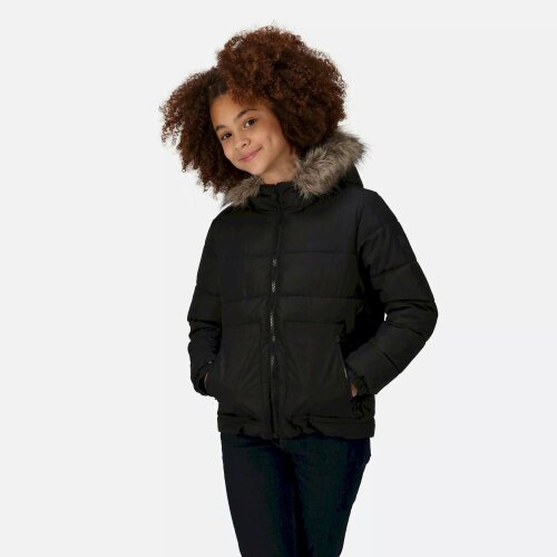 Regatta Kids Faux Fur Trim Parka - Black