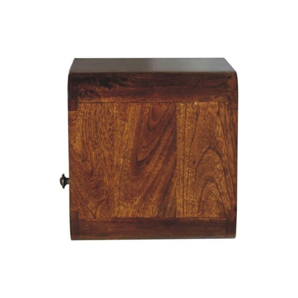 Wyld Haus Cagliari Small Wall Mounted Curved Chestnut Bedside with Shelf