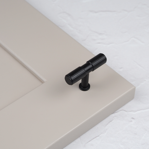 Handle & Home Matt Black Fluted Detailing Handles and Coordinating Knob