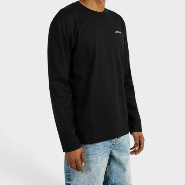 Off-White Arrow Skate Long Sleeve T Shirt Black Pink