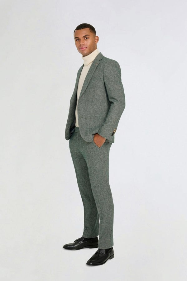 Harry Brown London Henry Tweed Blazer in Green