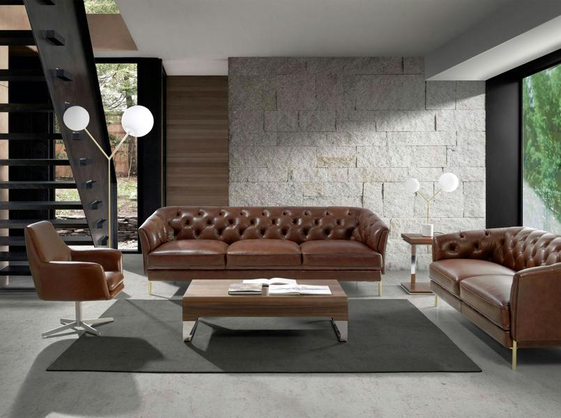 Angel Cerdá Cognac Brown Leather Swivel Armchair 5093