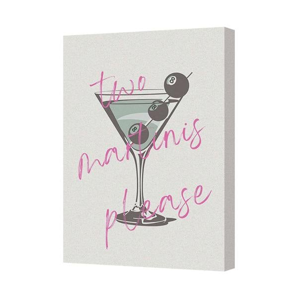 Benjamin Tate Design Two Martinis Please Canvas Art Print Contemporary Cocktail Wall Decor