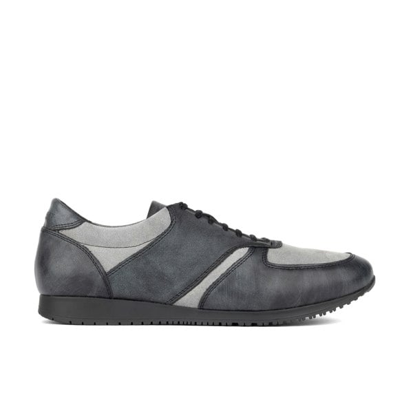 Embassy London San Francisco - Grey & Grey - Men's lace-up leather & suede trainer