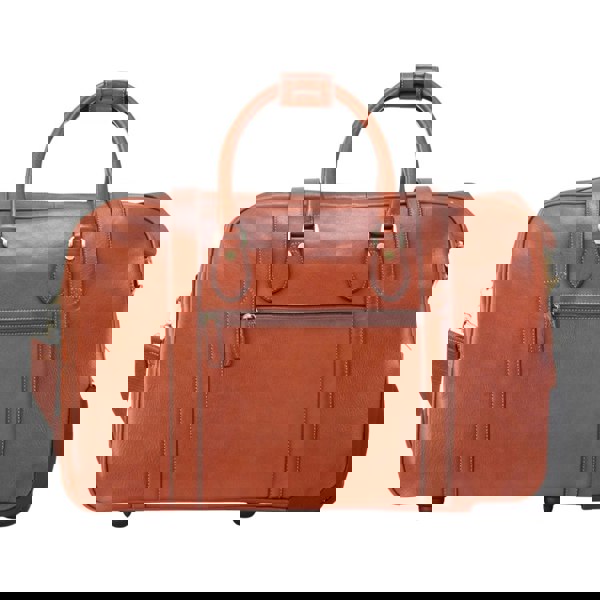 Infinity Leather Holt - Genuine Leather Wheeled Duffle Bag