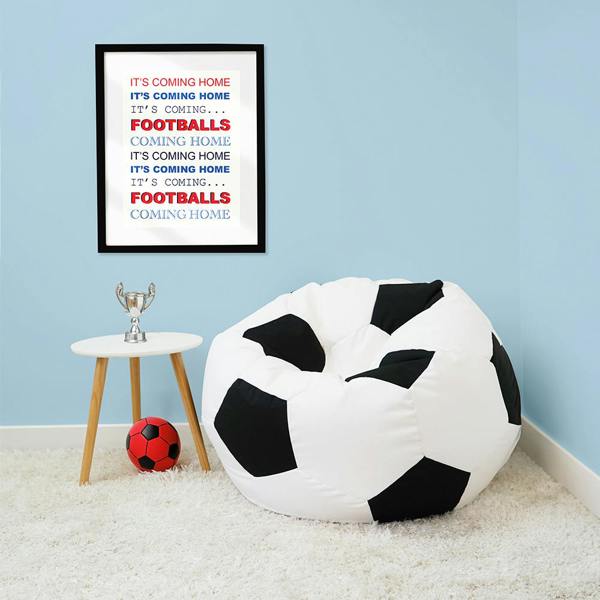 rucomfy Indoor or Outdoor Kids Water Resistant Bean Bag - Classic Football Style Bean Bag
