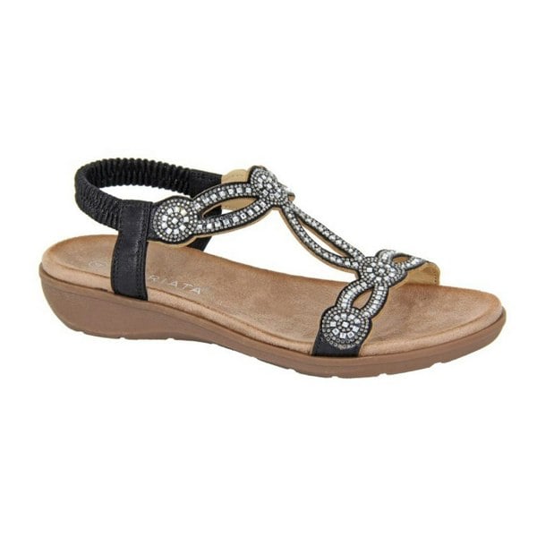 Cipriata Womens/Ladies Giada Shimmer Sandals - Black