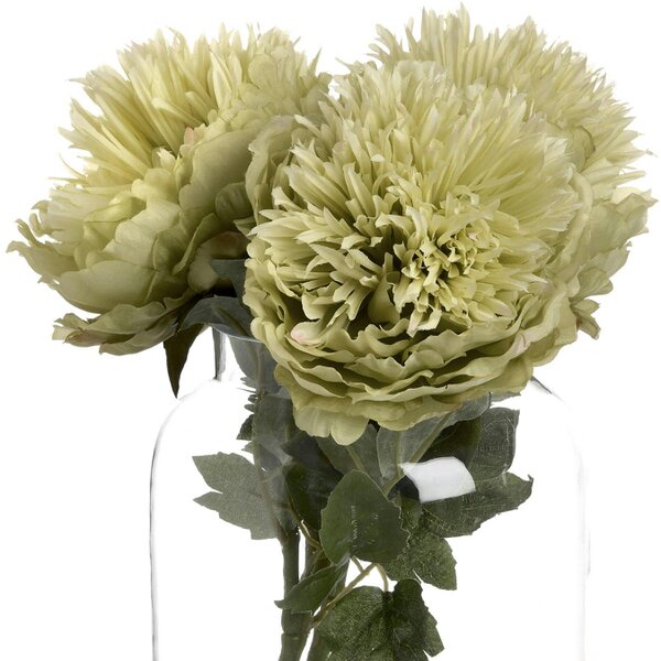 Wyld Haus Set of 3 Artificial Flowers Green Peony Stems