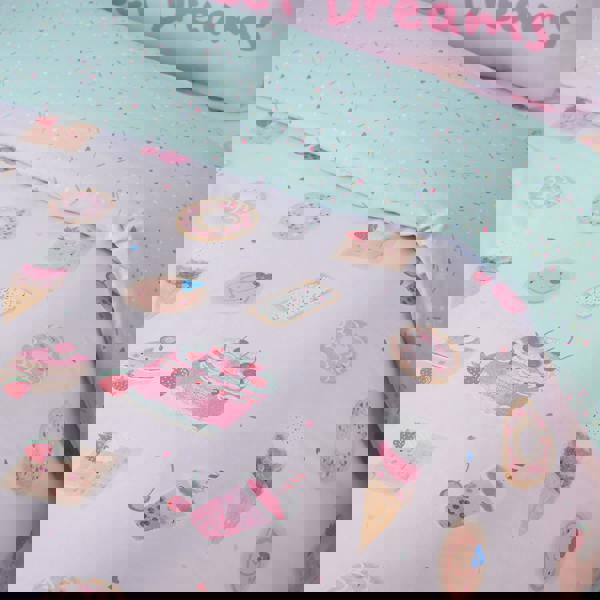 Catherine Lansfield Sweet Treats Reversible Duvet Cover Set Pink