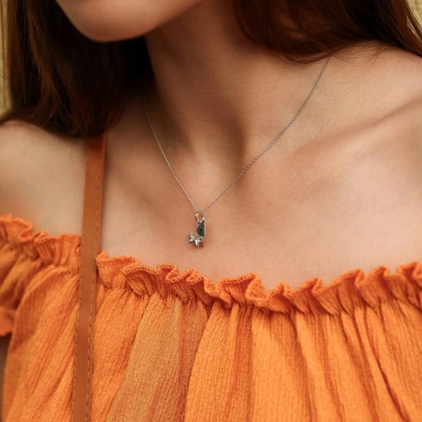 Spero London Sterling Silver Origami Squirrel Necklace