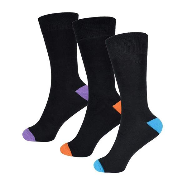 BAMBOO Mens 3 Pack Bamboo Heel & Toe Socks SK860