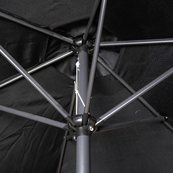 Samuel Alexander 2.7m Garden Patio Sun Shade Parasol with Crank Handle in Black