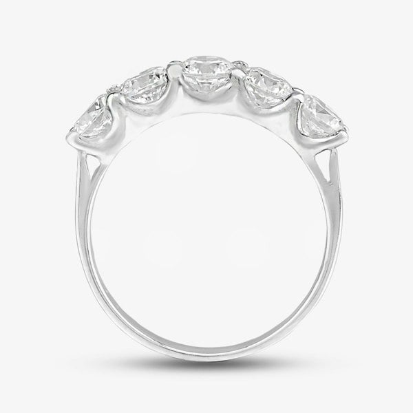 T. H. Baker Sterling Silver & Cubic Zirconia Five Stone Ring DPR7080SIL