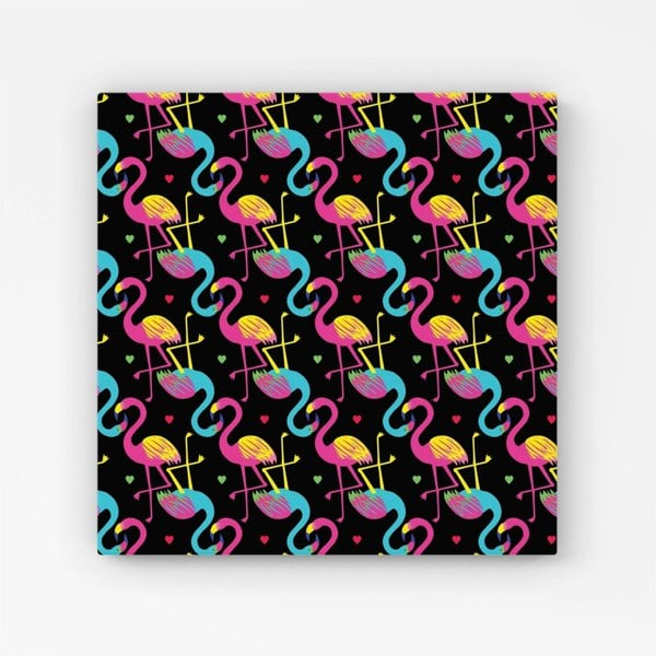 Warren Reed Vivid Flamingo Pattern Canvas