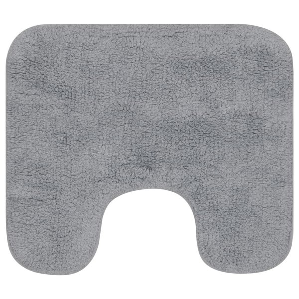 Berkfield Bathroom Mat Set 2 Pieces Fabric Grey