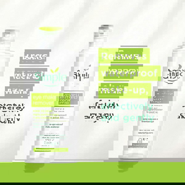 Simple Kind to Skin Eye Make-up Remover for Sensitive Skin 125ml, 3 Pack