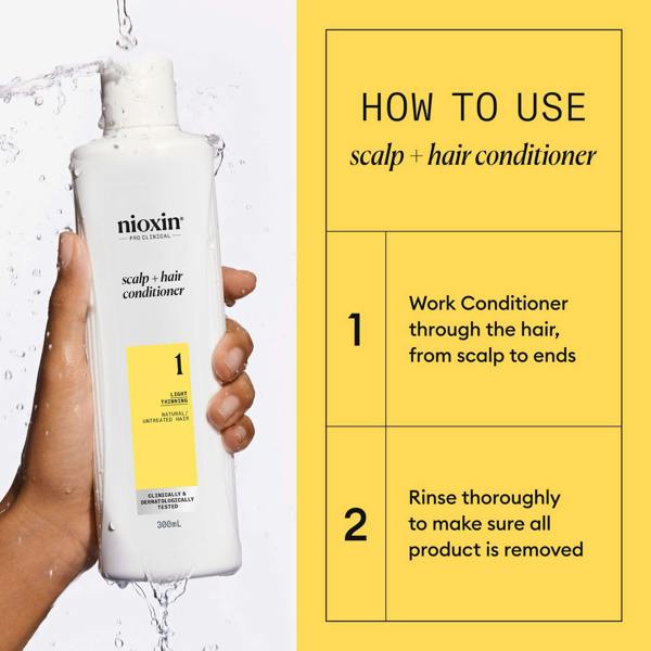 Nioxin Pro Clinical System 1 Conditioner for Natural Hair with Light Thinning 300ml - Additional 4