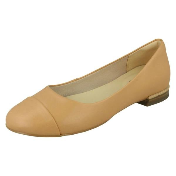 Clarks Ladies Clarks Flat Ballerina Shoes Festival Gold