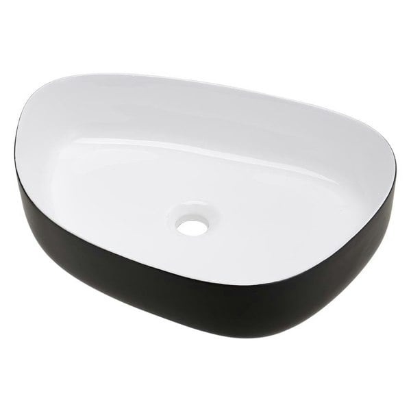 Premium Ceramic Sink with Stainless Steel Pop-upand Mounting Ring Bathroom Sinks Living and Home
