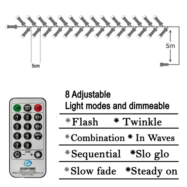 Warm White Outdoor Christmas Fairy Lights with Remote Control, 480 or 720 LED, 29m Cluster String Lights image 3