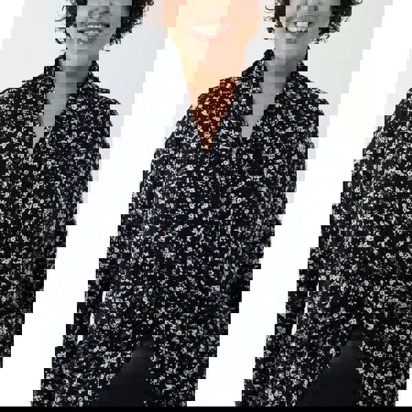 Blue Vanilla Curve Draped Dip Hem Top