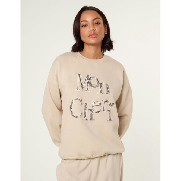 Blue Vanilla Slogan Mon Cheri Snake Sweatshirt