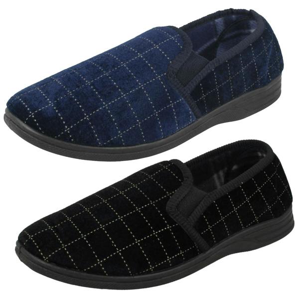 Spot On Mens Spot On Check Casual Slippers