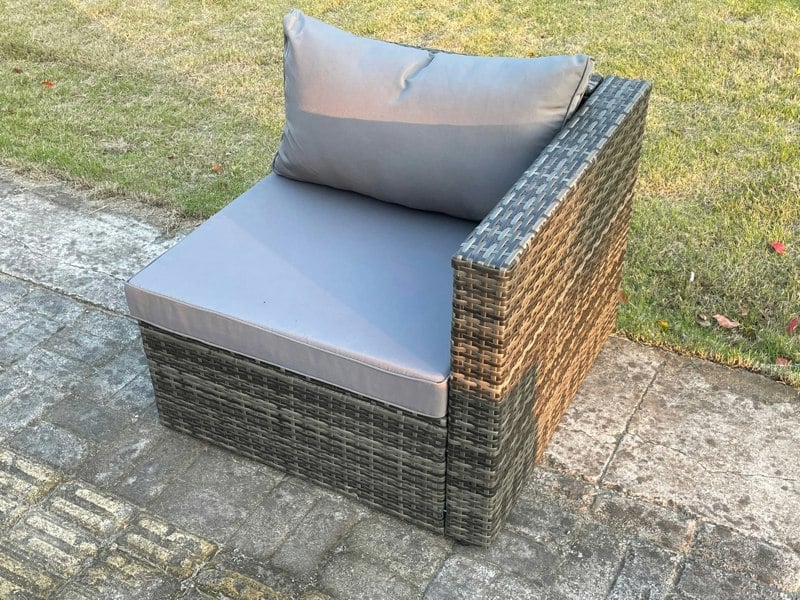 Fimous 6 Seat Modular Rattan Garden Furniture Sofa Set Corner Sofa And Armless Sofa With Coffee Table
