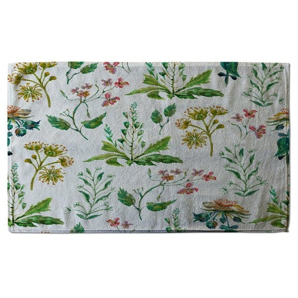 Benjamin Tate Design Watercolour Leaves & Flowers (Bath Towel)