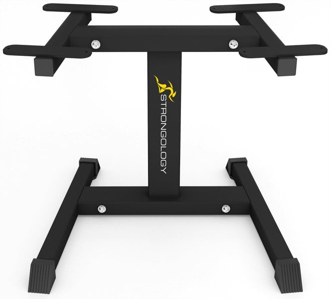 Strongology Urban25 Red Adjustable Dumbbell Pair with Free Durable Steel Adjustable Urban25 Dumbbell Floor Stand