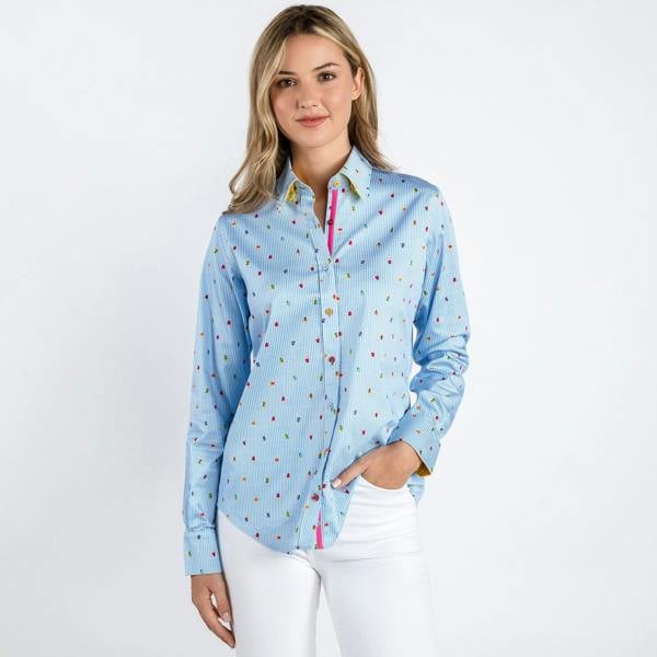 ICE CREAM GELATO CONES  WOMENS  PRINT SHIRT – Premium Men's Patterned Shirt by Claudio Lugli | Bold Design, Tailored Fit, Best Printed Shirts