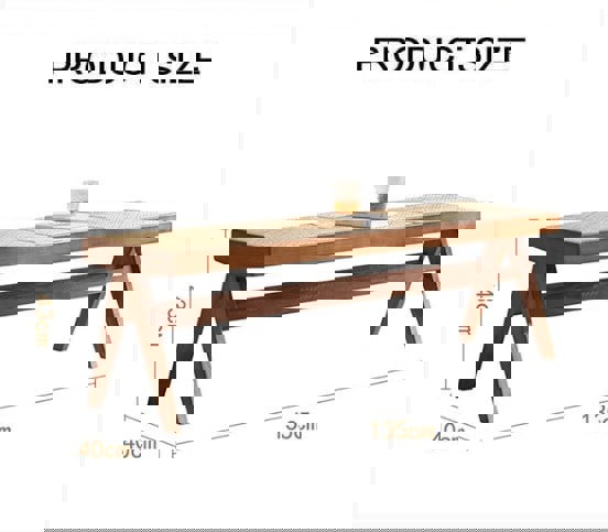 Patrick Rattan Bench, Ash Wood-Weilai Concept-Weilai Concept