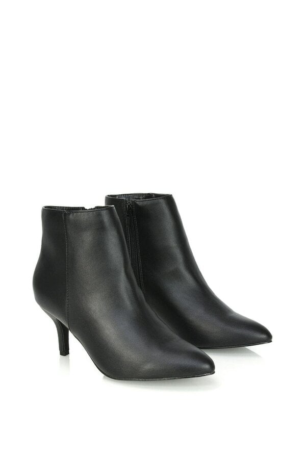 XY LONDON Low Mid Kitten High Heel Stiletto Zip-Up Ankle Boots