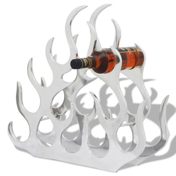 Berkfield Wine Stand for 11 Bottles Silver Aluminium