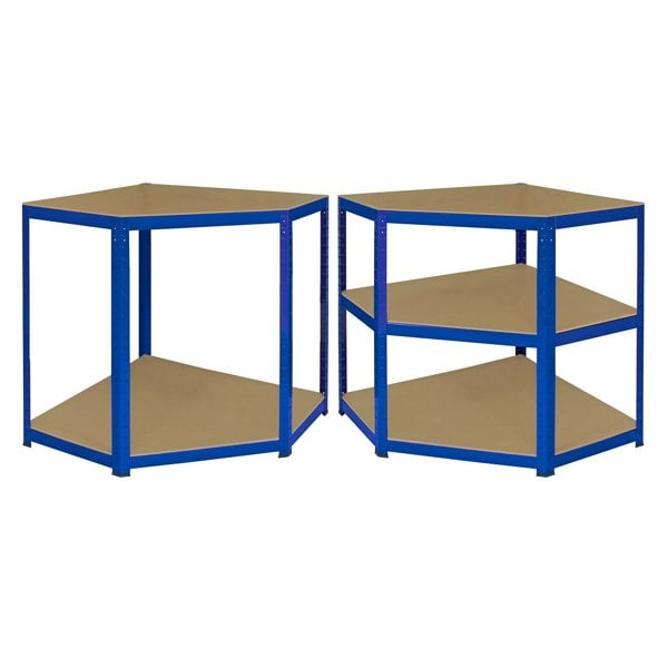 Monster Racking T-Rax Corner Storage Shelf Unit - Blue (90cm Wide)