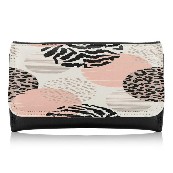 Benjamin Tate Design Abstract Geometrics With Animal Print And Circles Maxi Purse