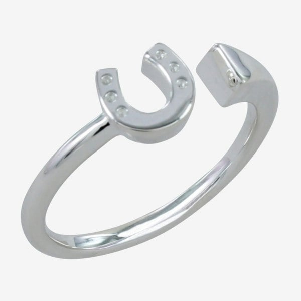 Sterling Silver Horseshoe and Nail Ring - Reeves & Reeves