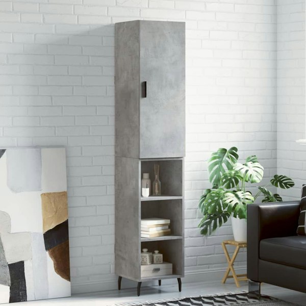 Berkfield Highboard Concrete Grey 34.5x34x180 cm Engineered Wood