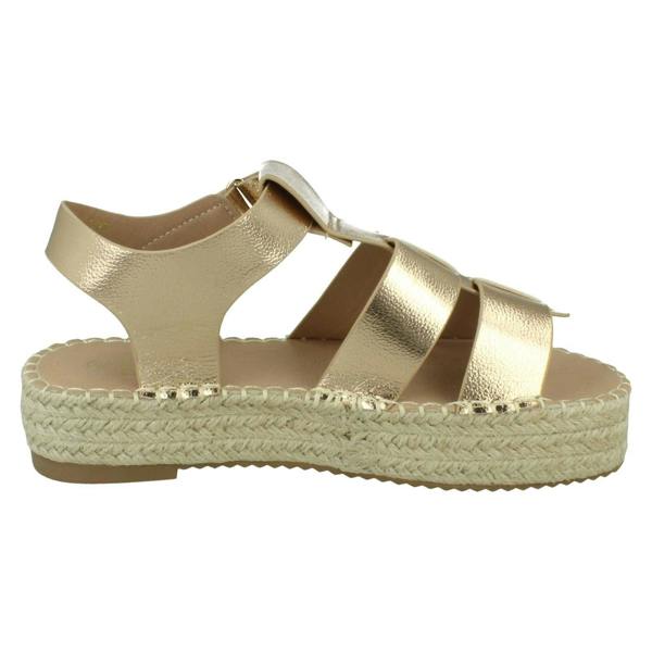 Down to Earth Ladies Down to Earth Gladiator Platform Espadrille with Ankle Strap F12084
