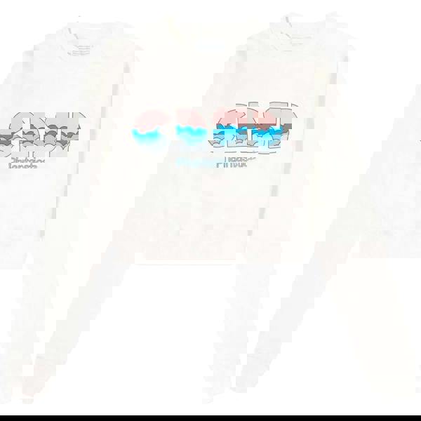 Casablanca Casa Clouds Screen Printed Cropped White Sweatshirt