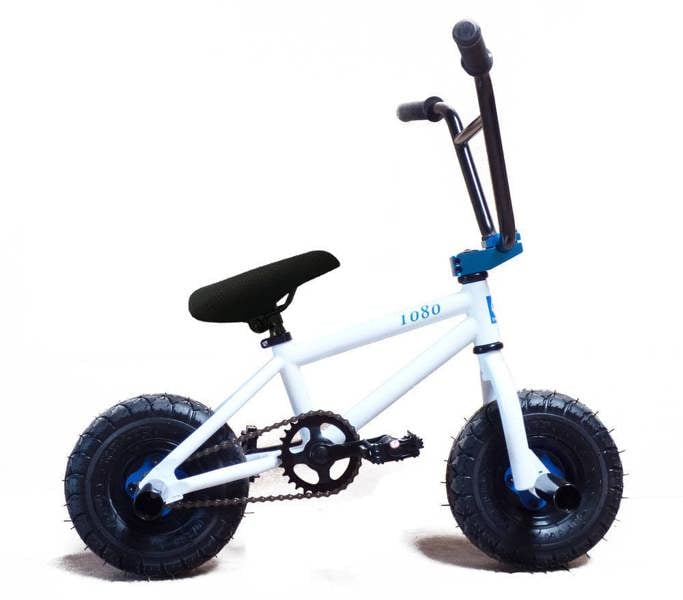 1080 Stunt Freestyle Mini BMX Bike - White Blue