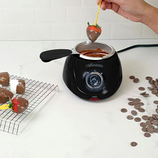 Total Chef Chocolate Melting Pot – 250g Electric Fondue Set with Accessories for Parties & DIY Treats(Black)
