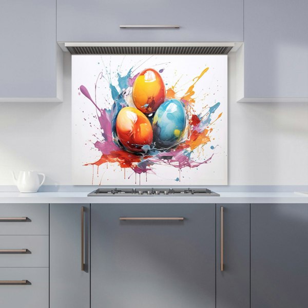 Warren Reed - Designer Watercolour Splashart Easter Eggs Kitchen Splashback