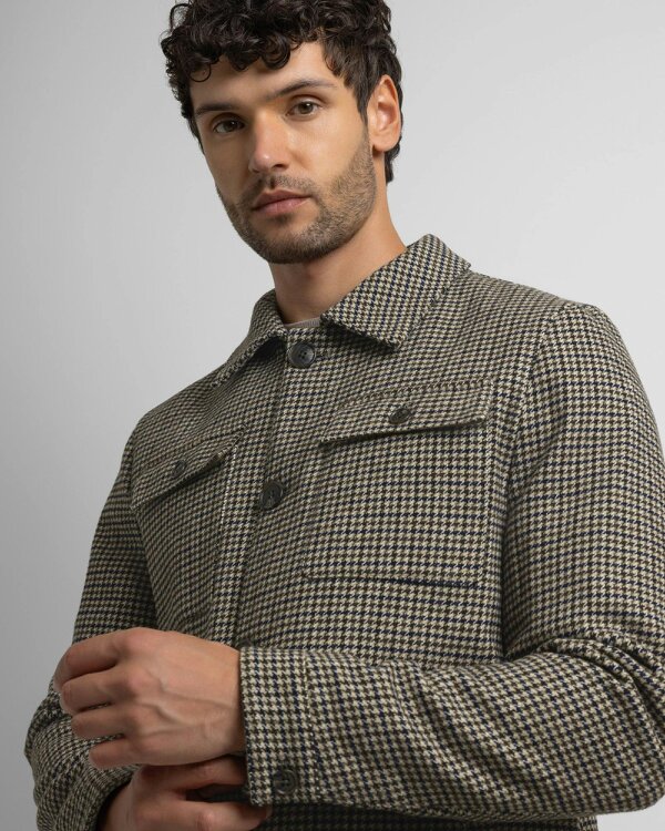 Steel & Jelly Hawkridge - Houndstooth Wool Blend Harrington Jacket